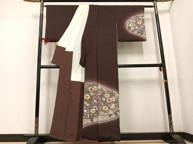 美品未着用 辻が花 絞り 林淳一落款 着物“淡い幻想で自然の景”訪問着 M-6 美品未着用 辻が花 絞り 林淳一落款 着物“淡い幻想で自然の景”