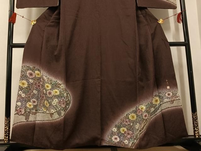 美品未着用 辻が花 絞り 林淳一落款 着物“淡い幻想で自然の景”訪問着 M-6 美品未着用 辻が花 絞り 林淳一落款 着物“淡い幻想で自然の景”