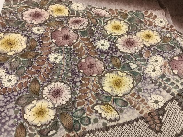 美品未着用 辻が花 絞り 林淳一落款 着物“淡い幻想で自然の景”訪問着 M-6 美品未着用 辻が花 絞り 林淳一落款 着物“淡い幻想で自然の景”