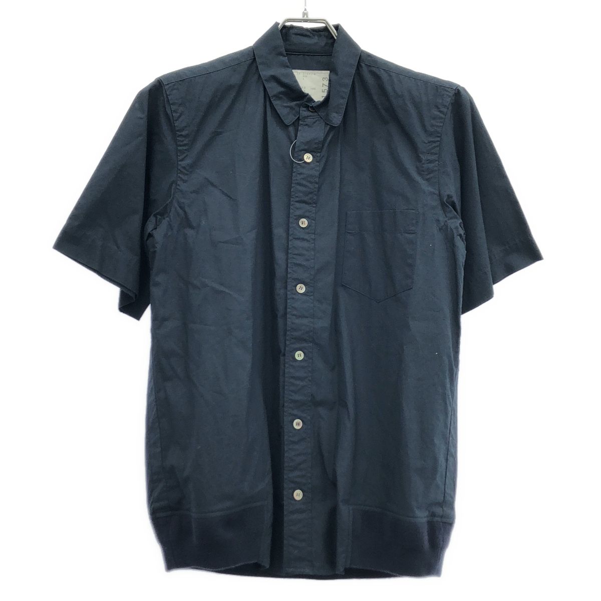 sacai サカイ 18SS コットンポプリンリブ半袖シャツ 18-01573M 