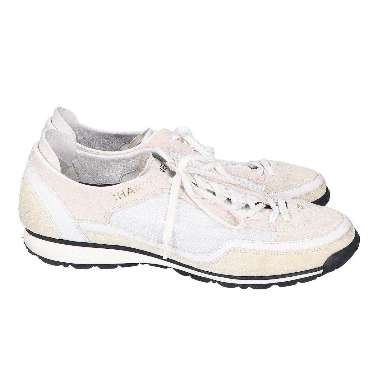 CHANEL シャネル 22.5 スニーカー スエード ローカット ココマーク CHANEL シャネル G40014 ココマーク スエード ローカットスニーカー