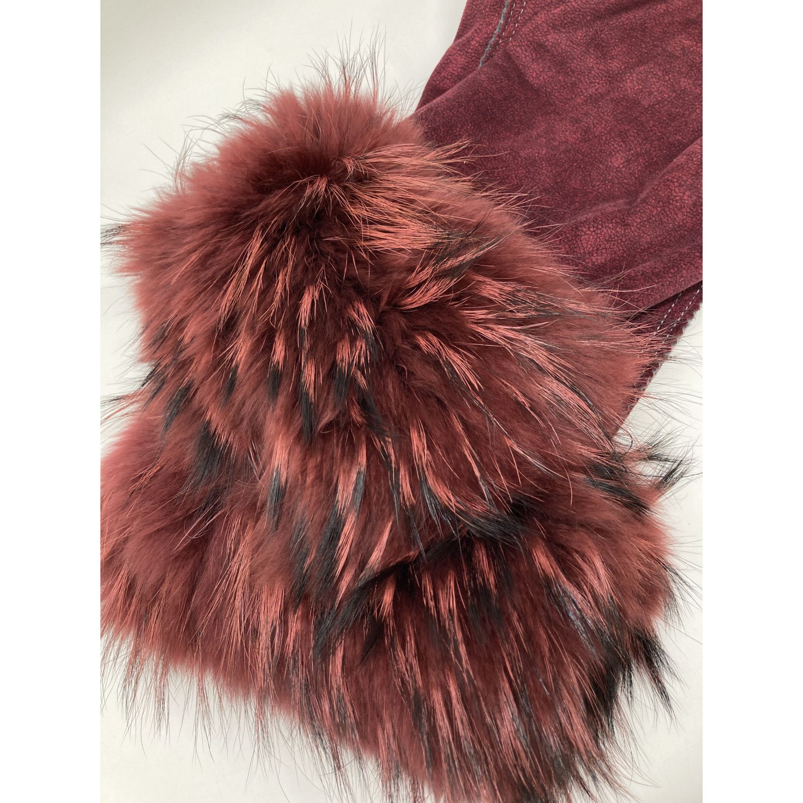 伊太利屋 ﾚｯﾄﾞ ﾌｪｲｸﾌｧｰ×毛皮 ﾛﾝｸﾞｺｰﾄ 11 - メルカリ