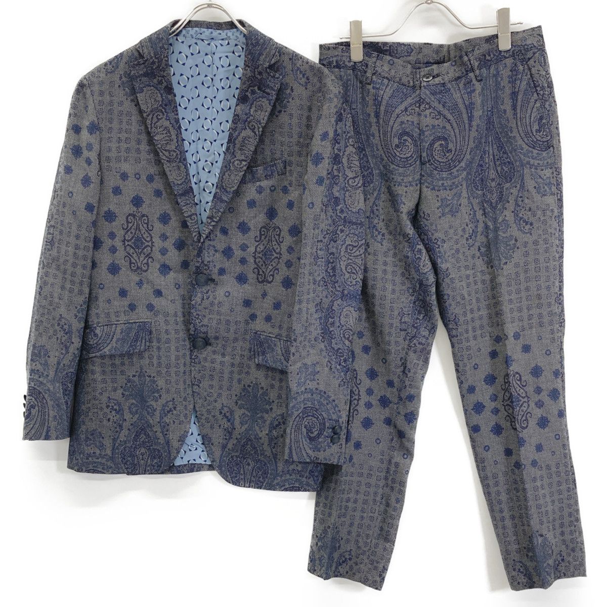 ETRO エトロ ﾈｲﾋﾞｰ ﾍﾟｲｽﾞﾘｰ柄 ｳｰﾙ ｾｯﾄｱｯﾌﾟ 46 - メルカリ