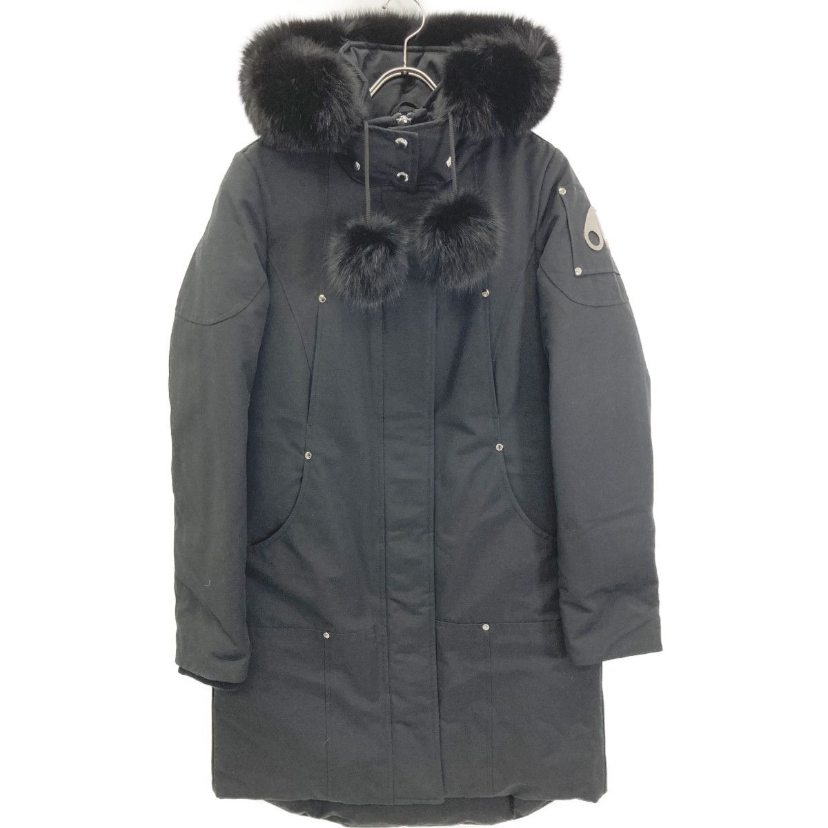 MOOSE KNUCKLES 黒ファー 美品ダウン MOOSE KNUCKLES ムースナックルズ ﾌﾞﾗｯｸ STIRLING PARKA ﾌｧｰ付きﾌｰﾃﾞｯﾄ