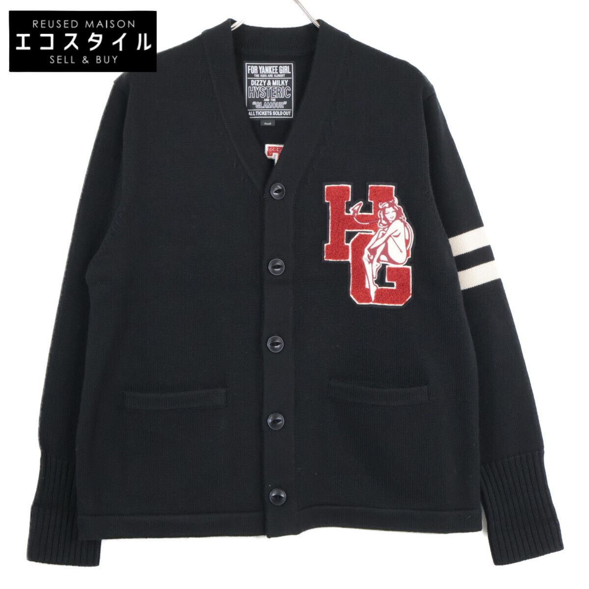 HYSTERIC GLAMOUR ヒステリックグラマー ﾌﾞﾗｯｸ 24AW SEE NO EVIL刺繍