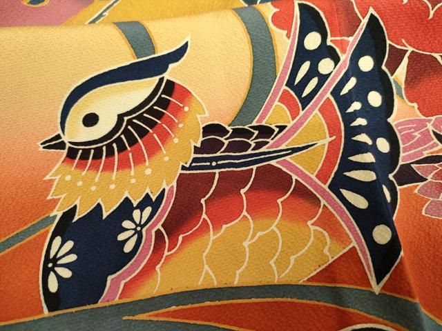 平和屋着物●手ざし京紅型染・宮崎紅型　宮崎良次　振袖　御所解花文　暈し染め　正絹　逸品　CABE7148ut 平和屋着物○手ざし京紅型染・宮崎紅型 宮崎良次 振袖 御所解花文 暈し