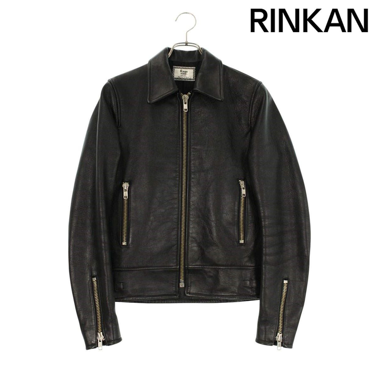 ラグスマックレガー 211144604 裏地レオパード柄ジップアップレザー