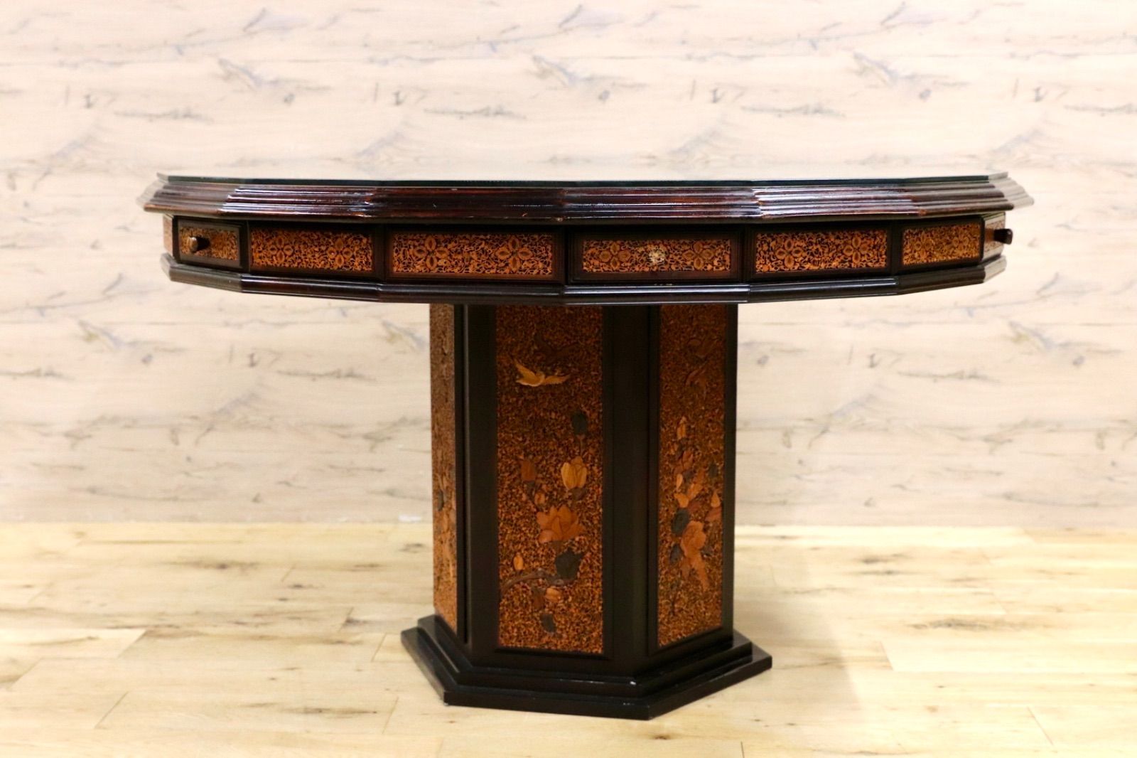 GMIK830A○唐木家具 最高級 ダイニングテーブル 食卓テーブル 十八角形