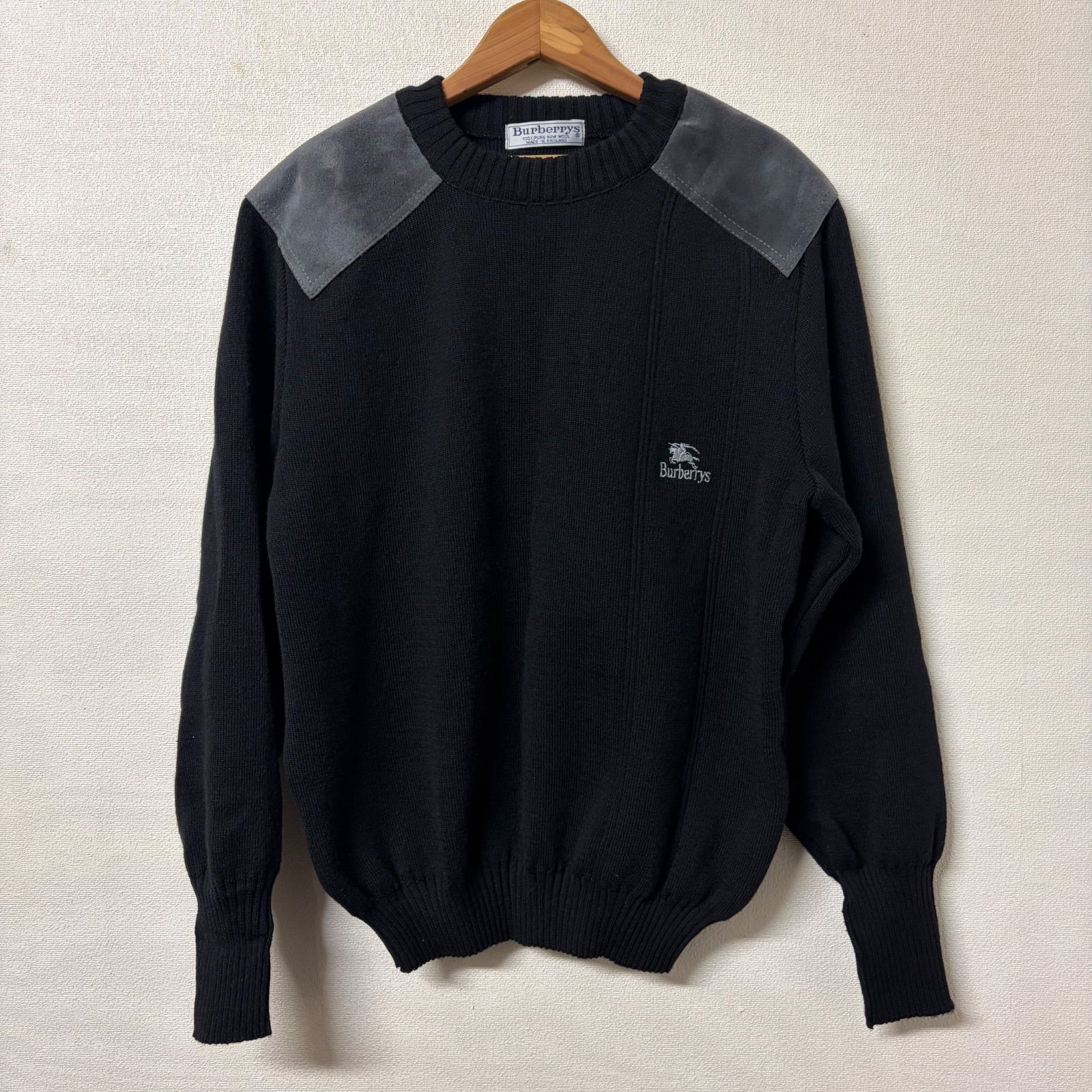 最高級 90s OldBurberrys バーバリー セーター エルボーパッチ 90s