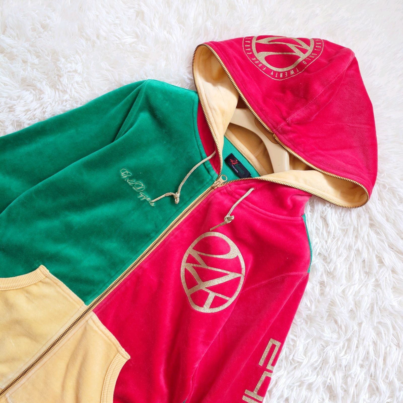 24karats EXILE ベロアジャージ セットアップ オーバーサイズ 24karats 24カラッツ EXILE ジャージ セットアップ ベロア ジップ