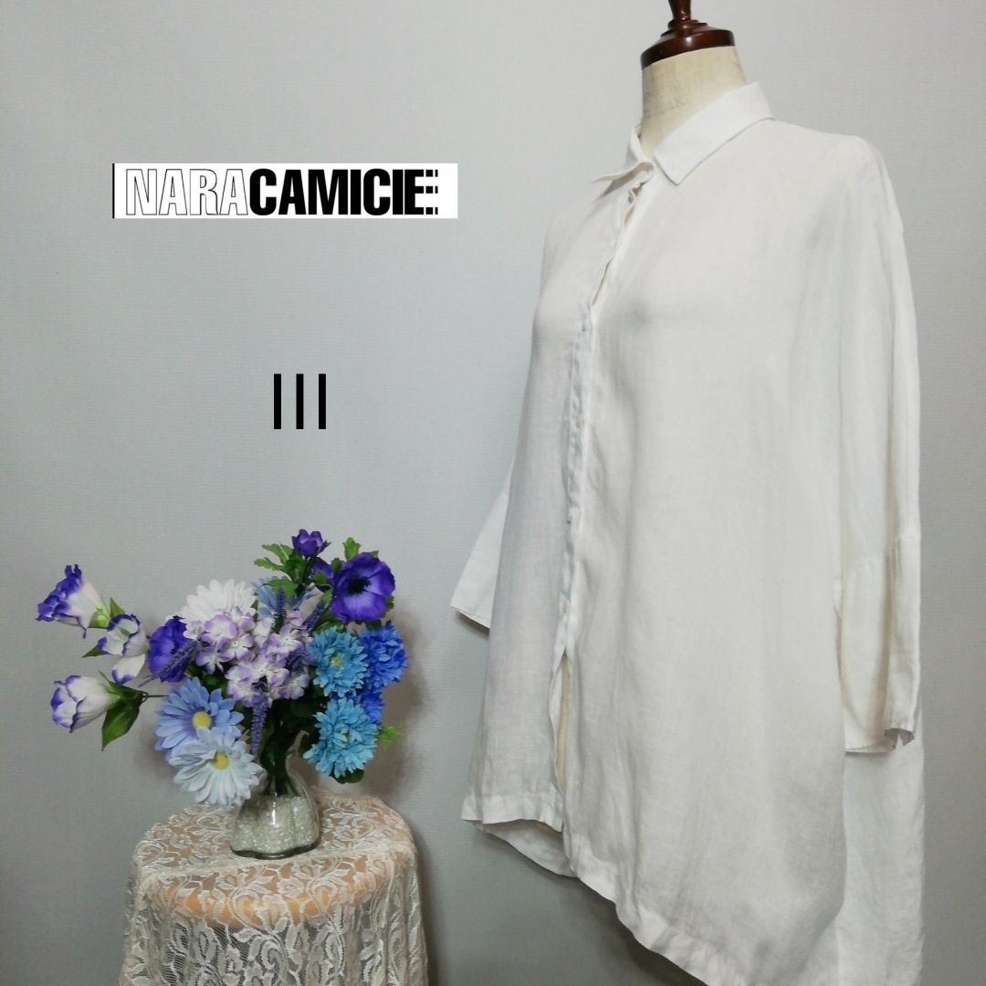 ナラカミーチェ 極上美品 麻 リネン100% ゆったりサイズ XLサイズ