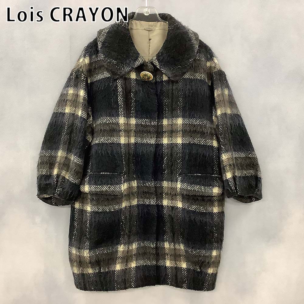 【希少✨】Lois CRAYON ロイスクレヨン カシミヤ混ダッフルコート黒 M 希少✨】Lois CRAYON ロイスクレヨン カシミヤ混ダッフルコート黒 M