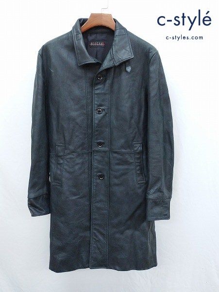 L853 [人気] MORGAN HOMME モルガンオム レザーコート L ブラック