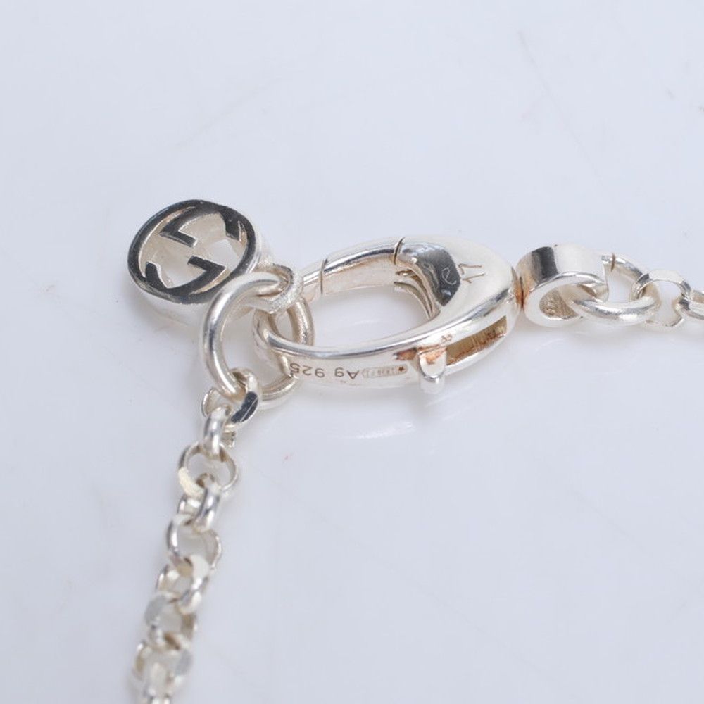 極美品 グッチ シルバー 925 7.8g ダブル G キーチャーム ブレスレット