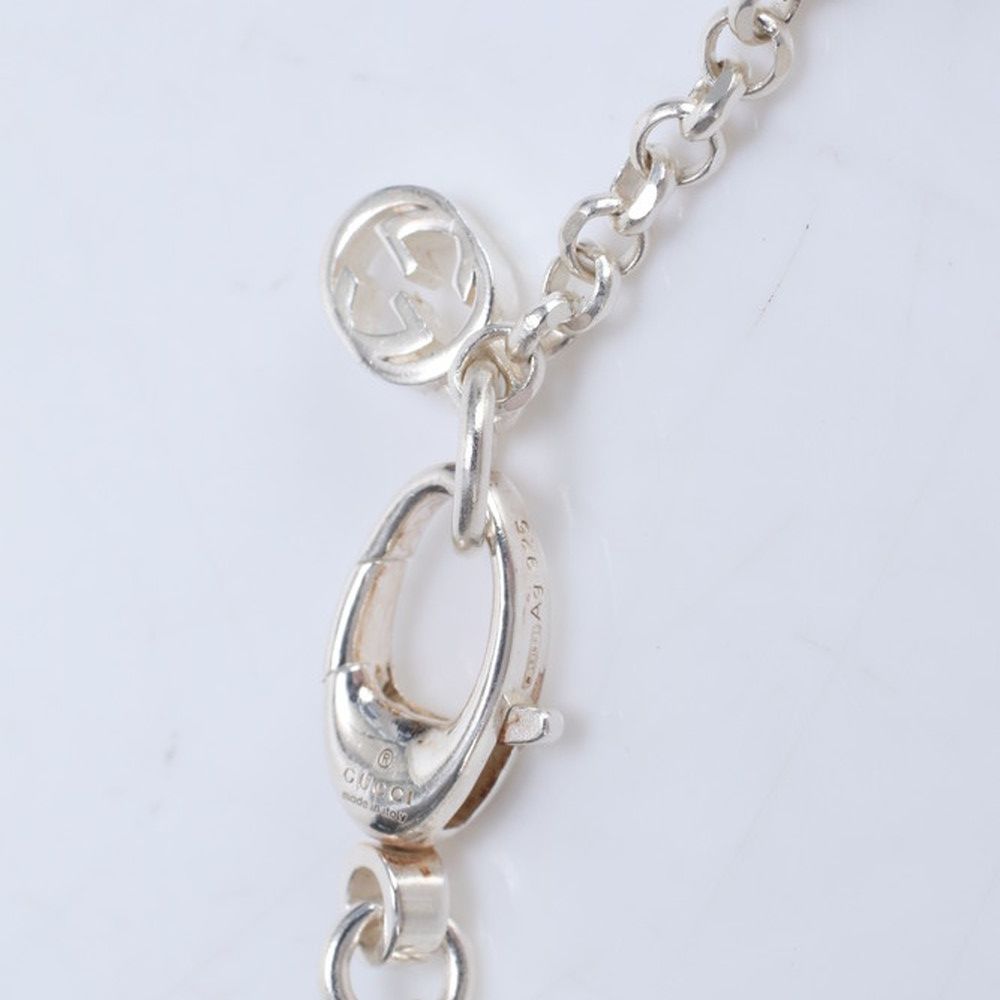 極美品 グッチ シルバー 925 7.8g ダブル G キーチャーム ブレスレット