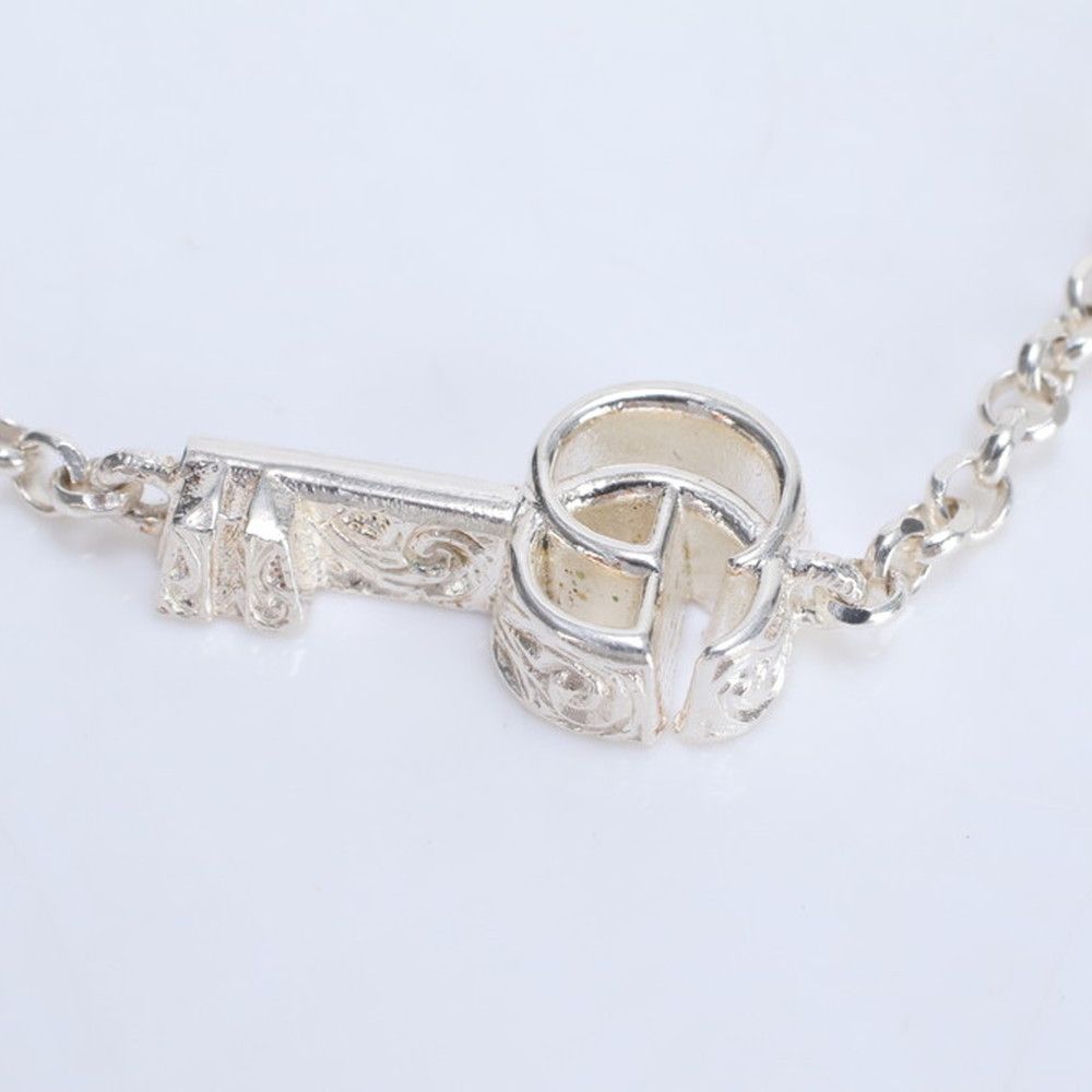 極美品 グッチ シルバー 925 7.8g ダブル G キーチャーム ブレスレット