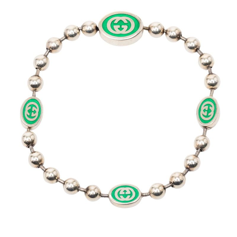 グッチ インターロッキングG ボールンブレスレット ＃17 シルバー