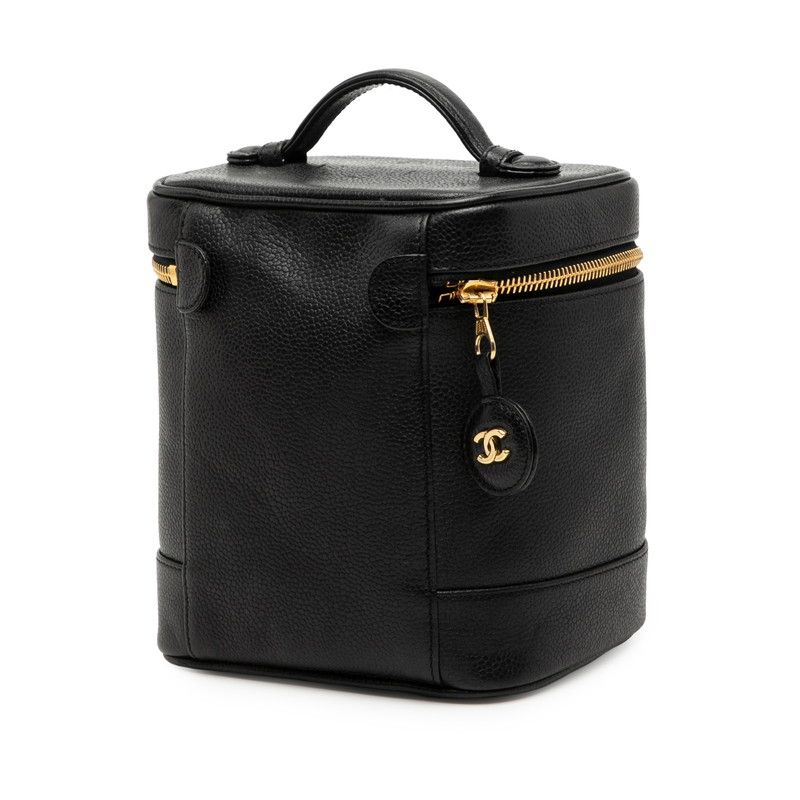 シャネル ココマーク バニティバッグ ハンドバッグ ブラック キャビア