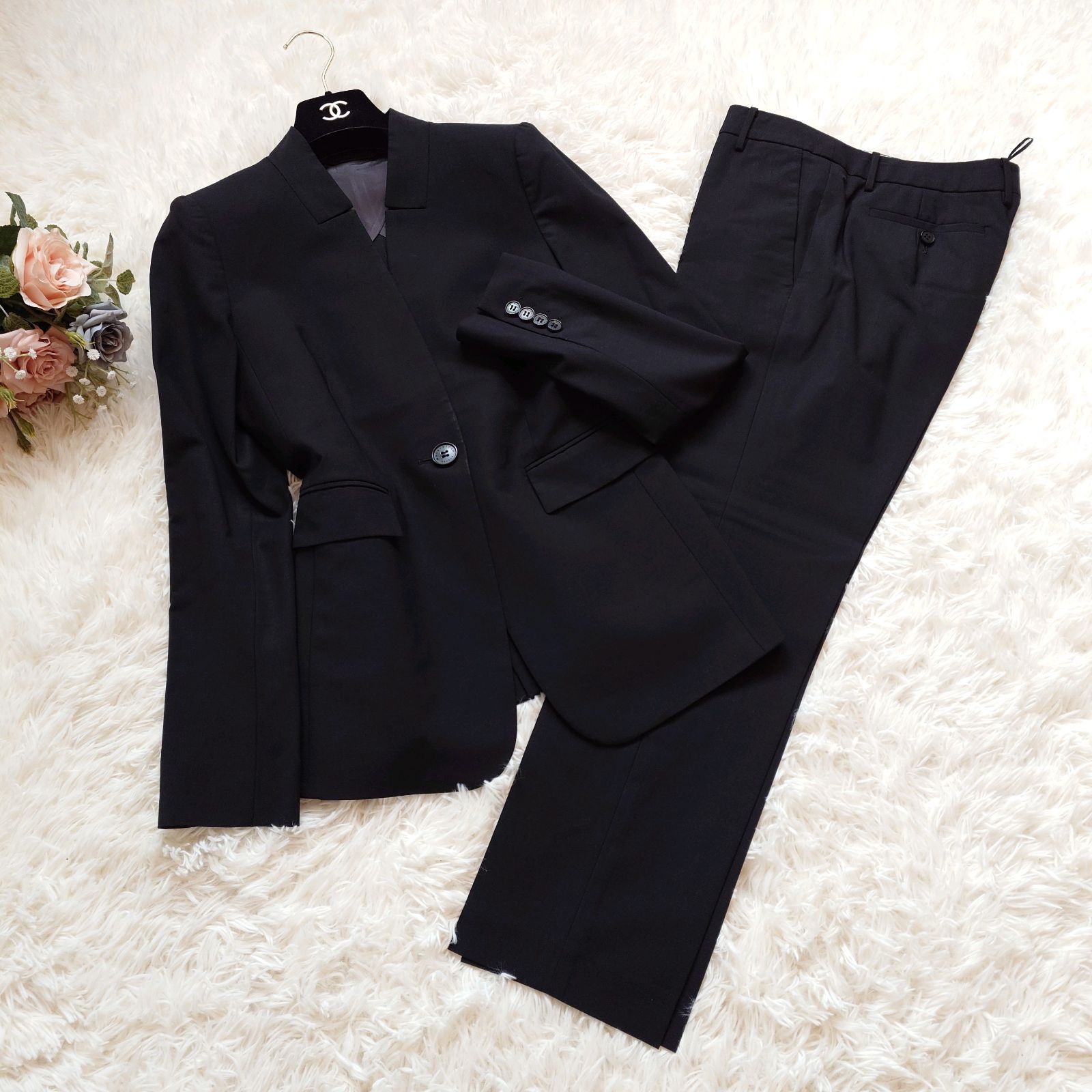 マッキントッシュロンドン スーツ パンツ セットアップ 3ピース 黒 サイズ38 FLEX JERSEY】ハイゲージジャカードセットアップパンツ(パンツ