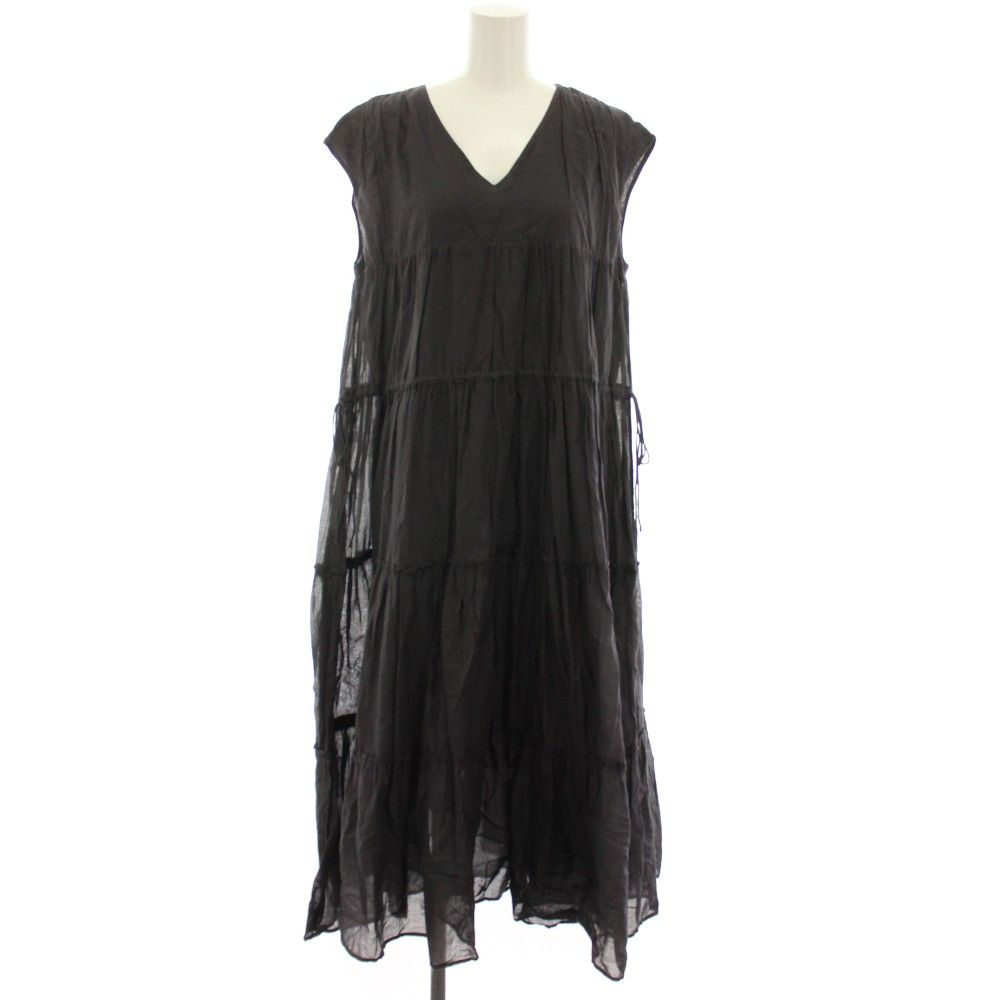 ne Quittez pas ヌキテパ コットンボイル テイアードワンピース 黒 ヌキテパ NE QUITTEZ PAS! コットンボイルワンピース ティアード