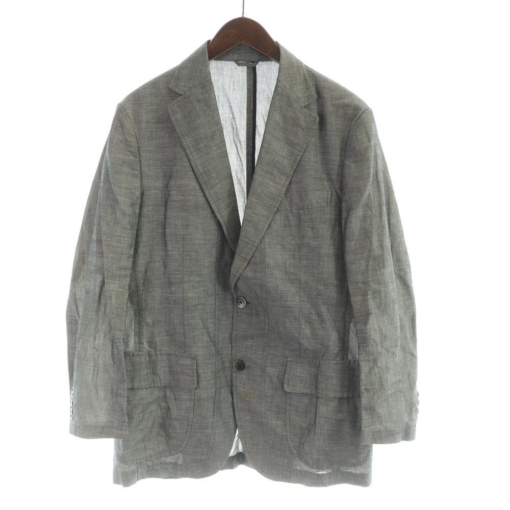 ダーバン DURBAN テーラードジャケット ブレザー リネン混 L グレー