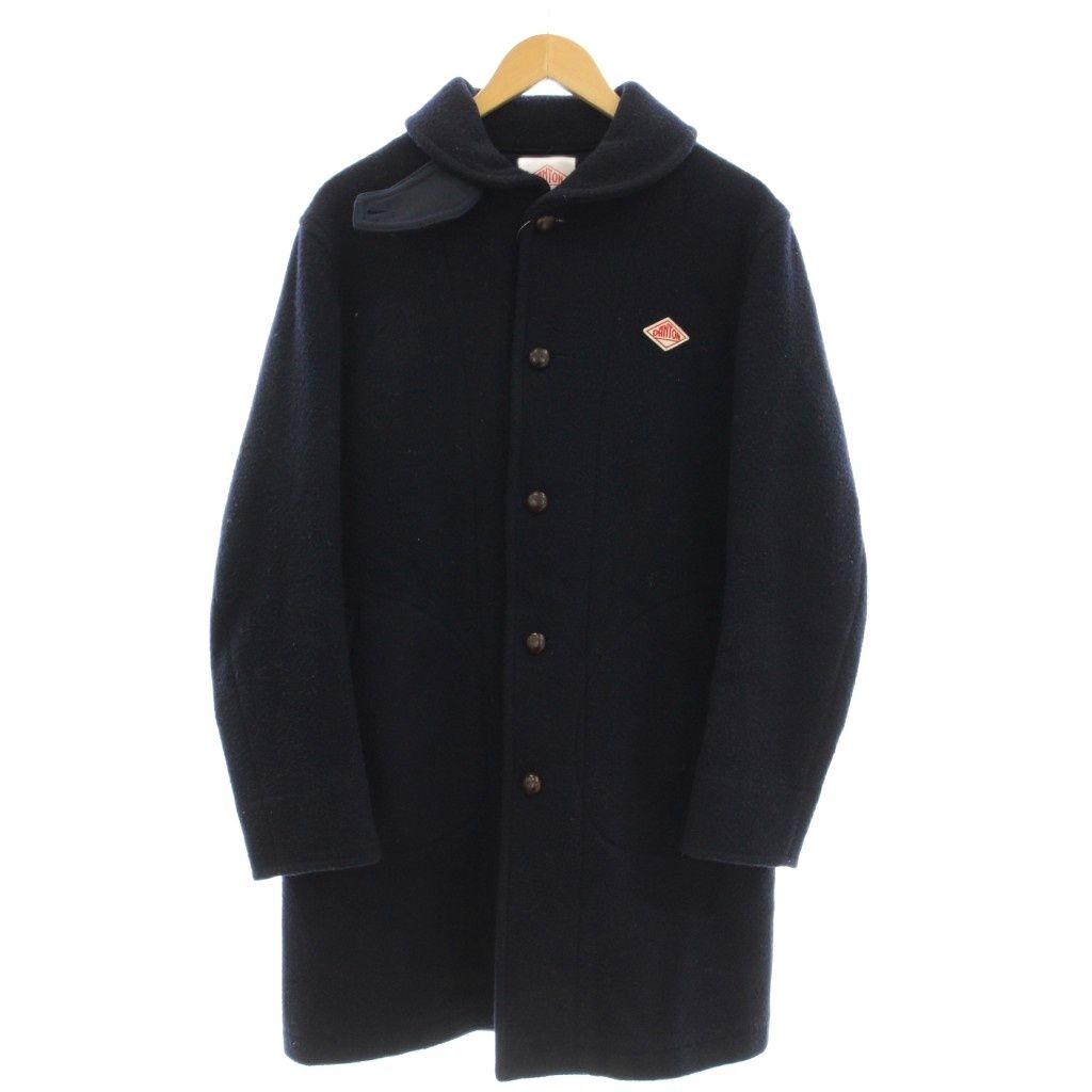ダントン DANTON ウールモッサ ロングコート ステンカラー 40 ネイビー