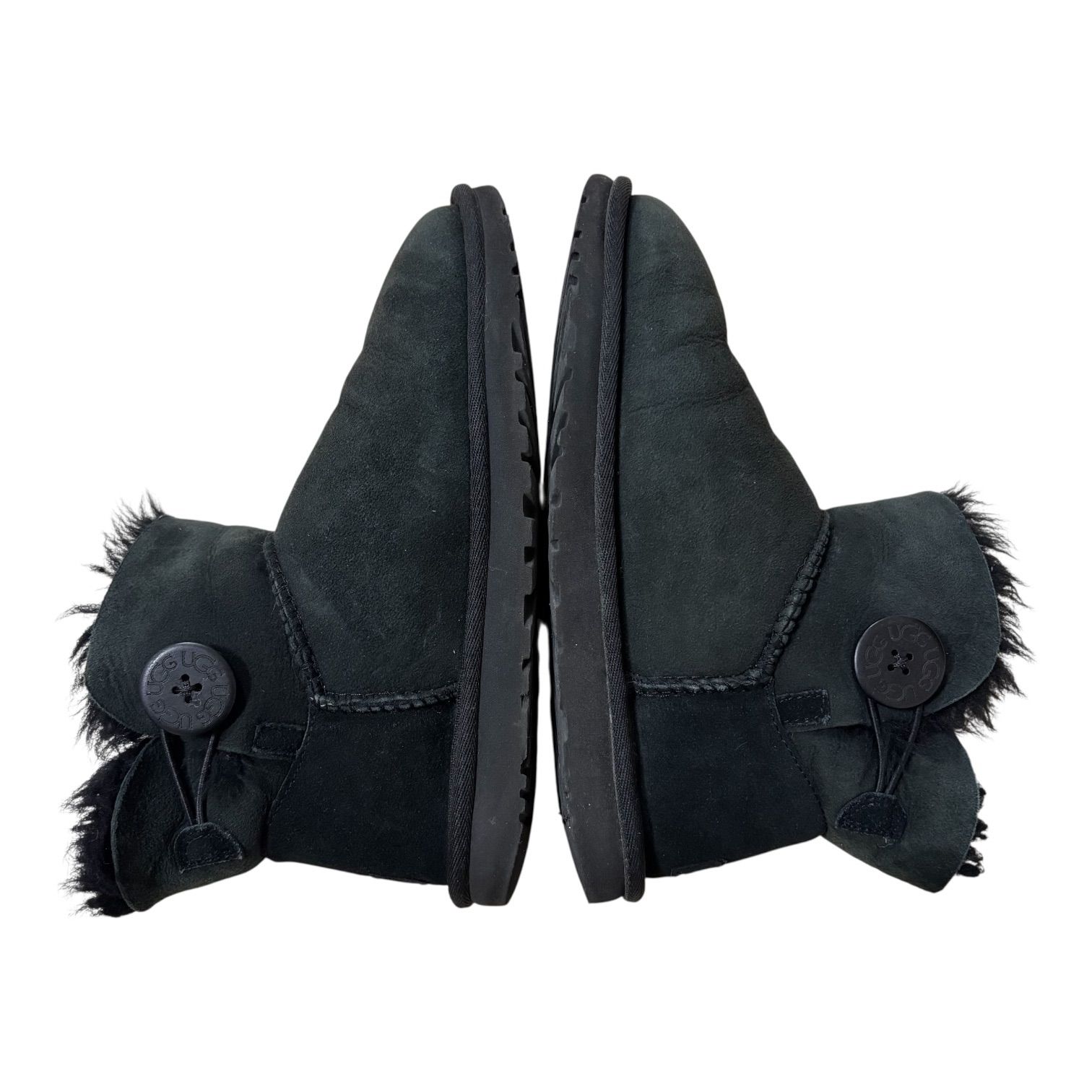 UGG アグ ムートンブーツ ブラック ボタン ショートブーツ レディース