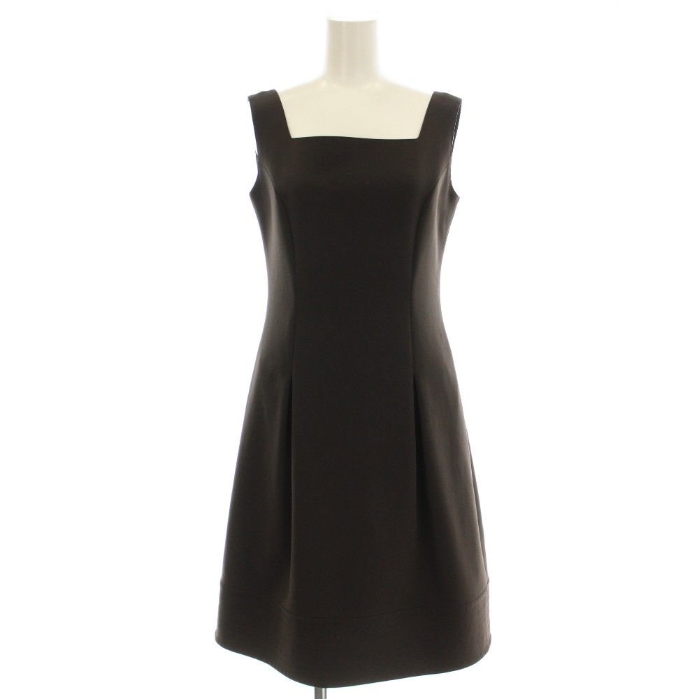 ルネ Rene ノースリーブ ワンピース ひざ丈 34 茶 ブラウン 5226110