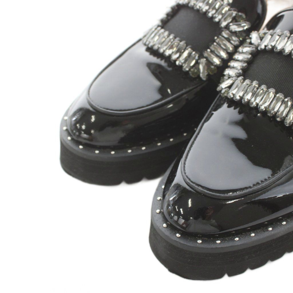 モードエジャコモ Mode et Jacomo 厚底ビジューバックルローファー