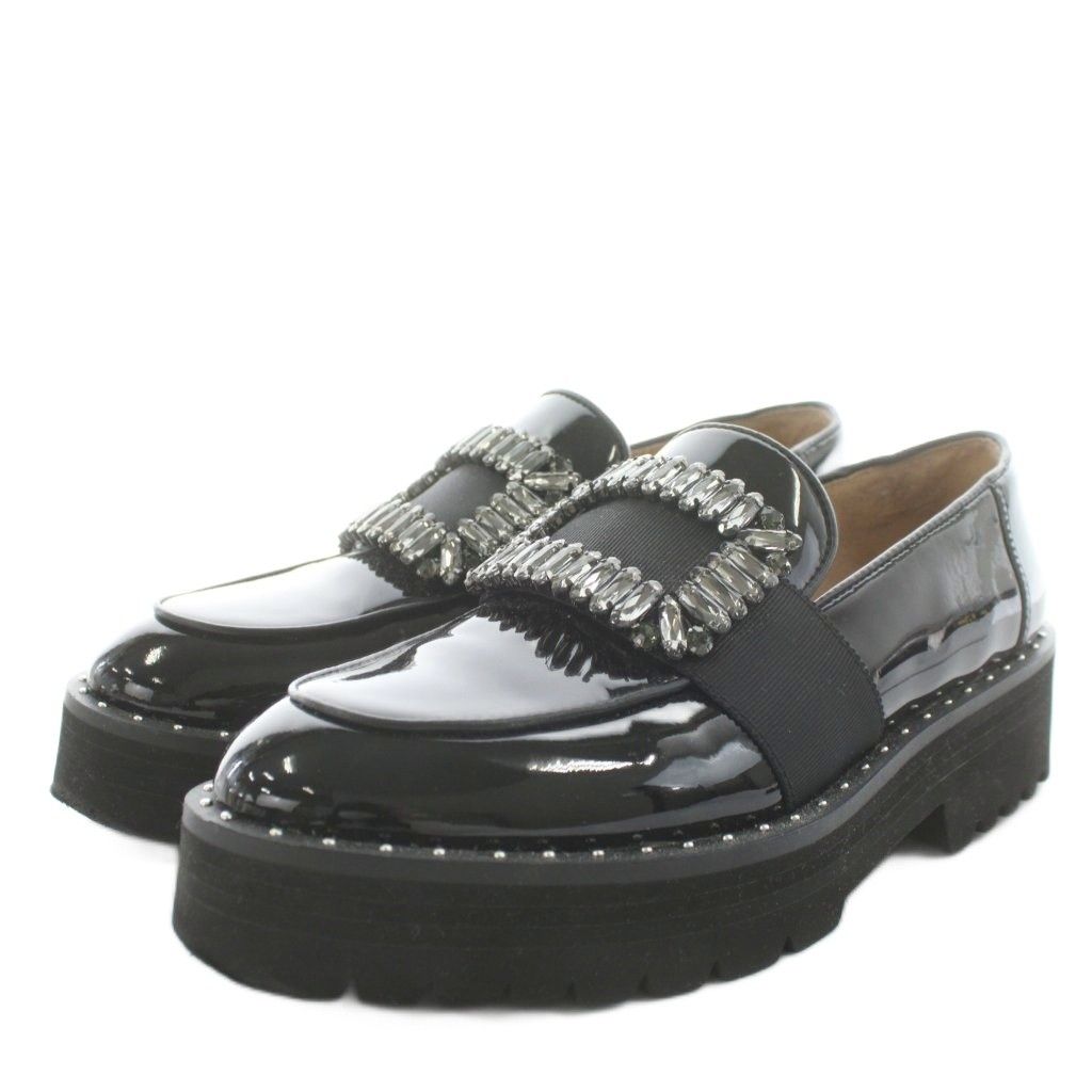 モードエジャコモ Mode et Jacomo 厚底ビジューバックルローファー