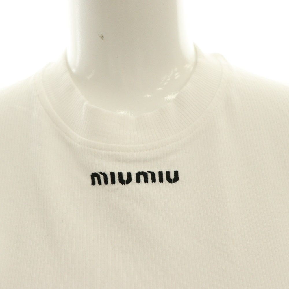 ミュウミュウ miumiu ロゴ刺繍 シームレス Tシャツ カットソー 半袖