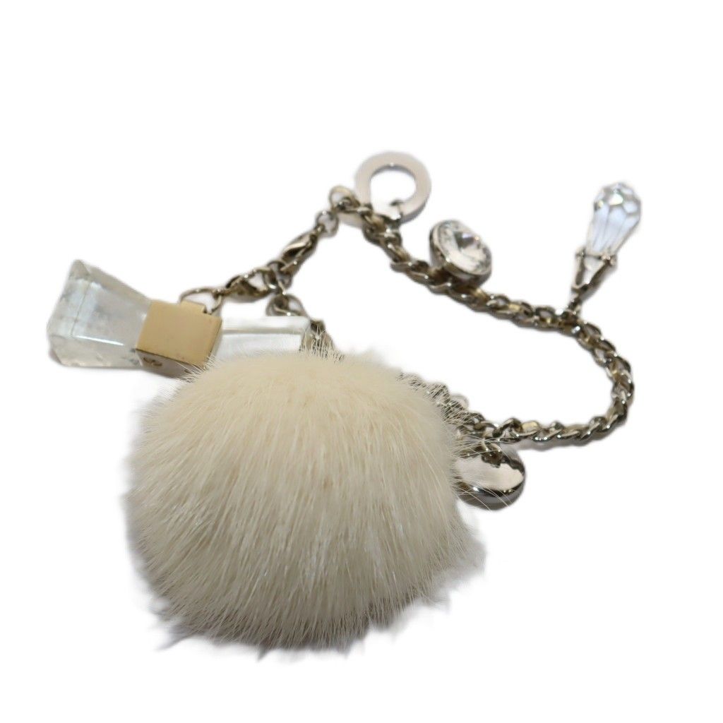 アンテプリマ ANTEPRIMA バッグチャーム 白 ホワイト ポンポン リボン