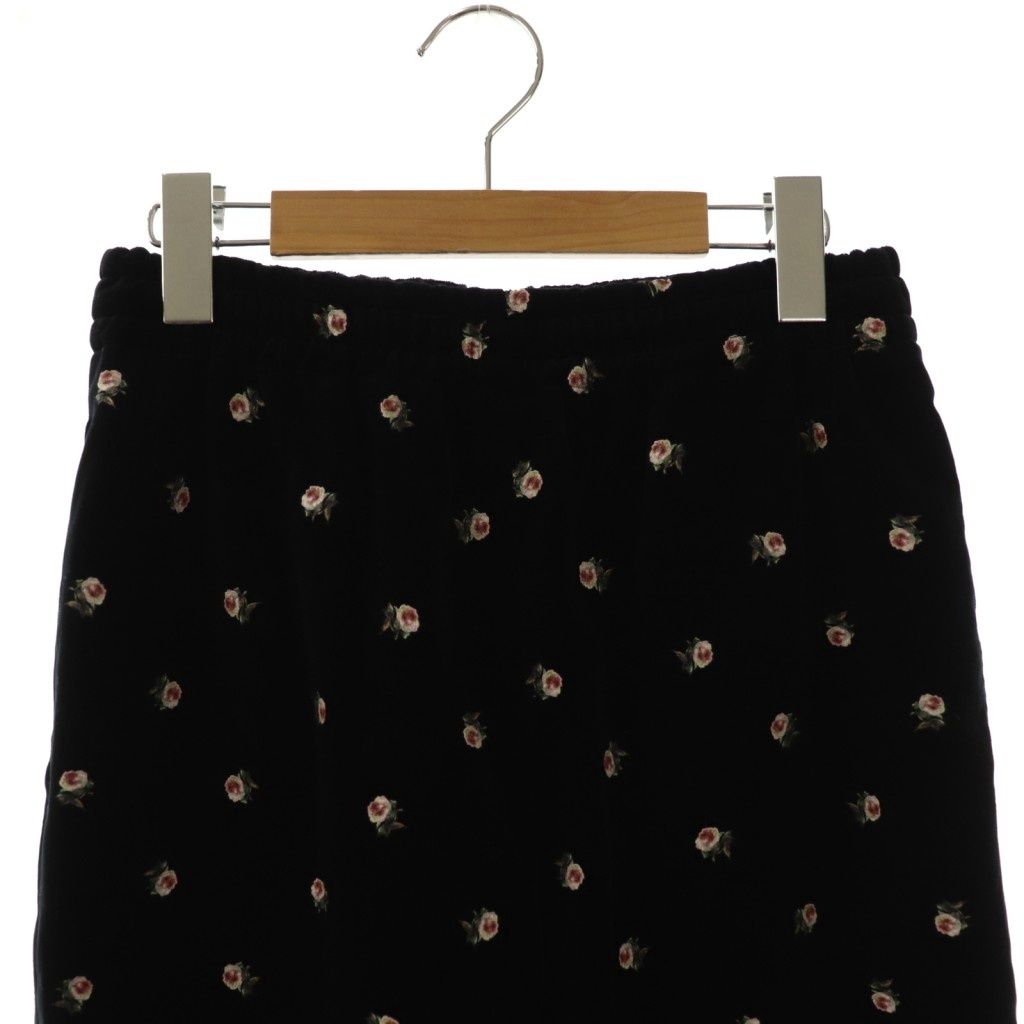 キャバン CABaN 24AW ベロア PETIT ROSE プリントパンツ ワイド