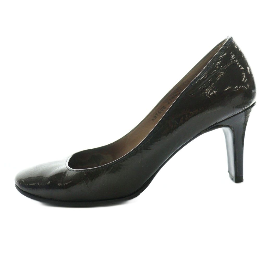 銀座かねまつ GINZA Kanematsu パンプス エナメル 23.5cm 黒 ブラック