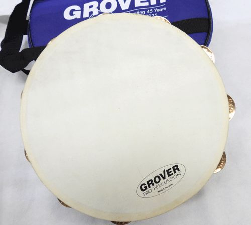 【かなりレアな逸品】グローバー）フォスファー・ブロンズ・タンバリン 1列ジングル　GV-T1PHBR(表記ですが、1ランク上のGV-T1BCジングルの可能性有）【送料無！！】