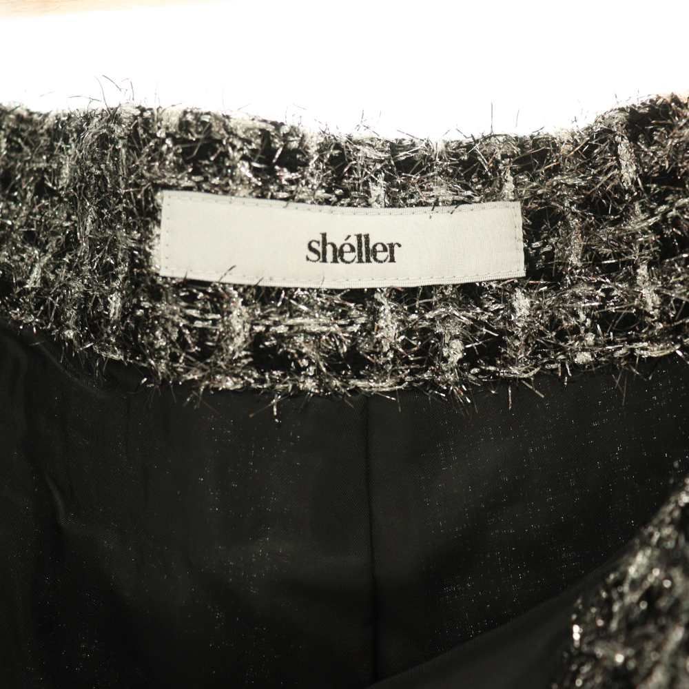 シェリエ sheller shiny tweed wrap culottes キュロットショート