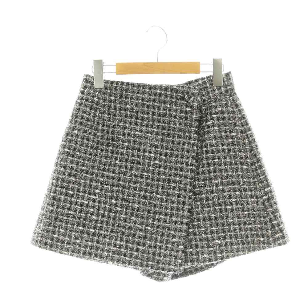 パンツ shiny tweed wrap culottes シェリエ sheller shiny tweed wrap culottes キュロットショート