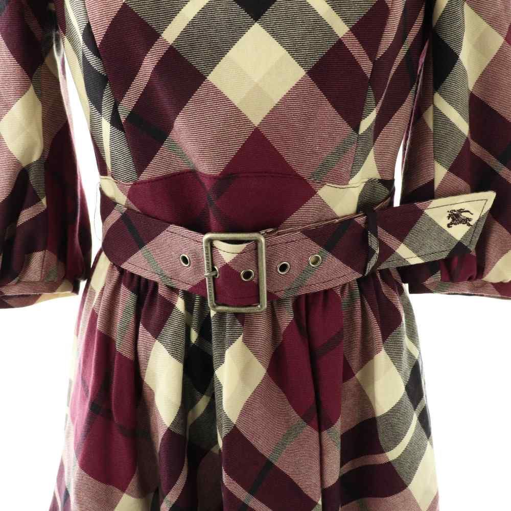 バーバリーブルーレーベル BURBERRY BLUE LABEL ベルト付きウール