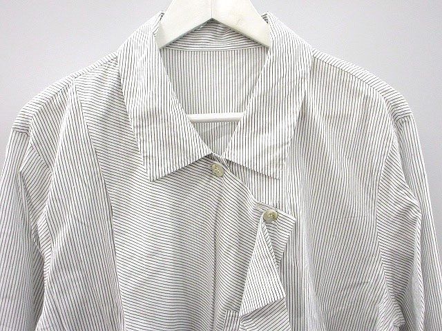 ジウ 慈雨 センソユニコ ストライププリントブラウス 40 変形 ホワイト