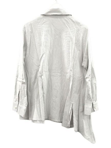 ジウ 慈雨 センソユニコ ストライププリントブラウス 40 変形 ホワイト