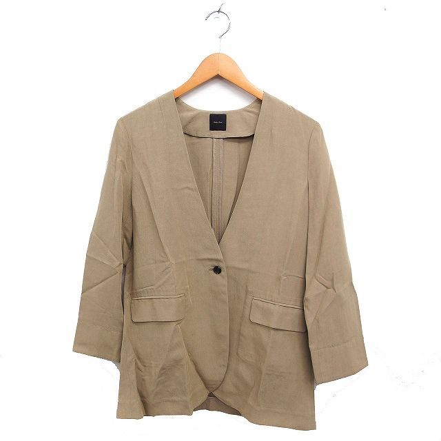 スピック&スパン Spick&Span ノーカラー ジャケット シングルボタン