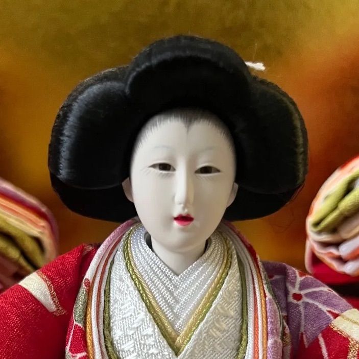 新品☆極上小さな三人官女☆ 頭師聖祥のお顔自慢☆芥子☆正絹☆雛人形