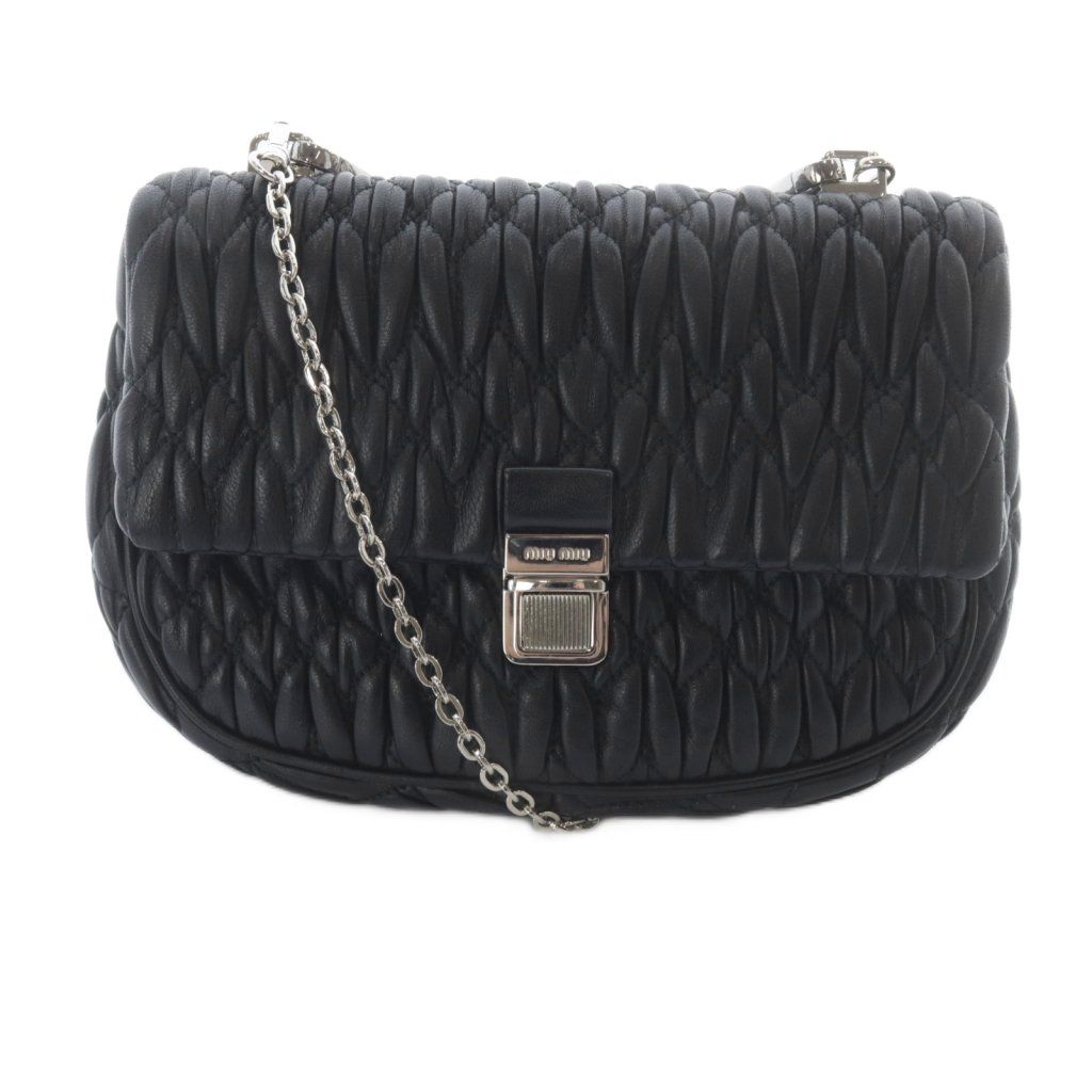 ミュウミュウ miumiu ナッパクリスタル マテラッセ 2WAY ハンドバッグ