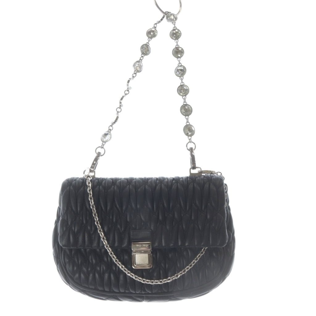ミュウミュウ miumiu ナッパクリスタル マテラッセ 2WAY ハンドバッグ