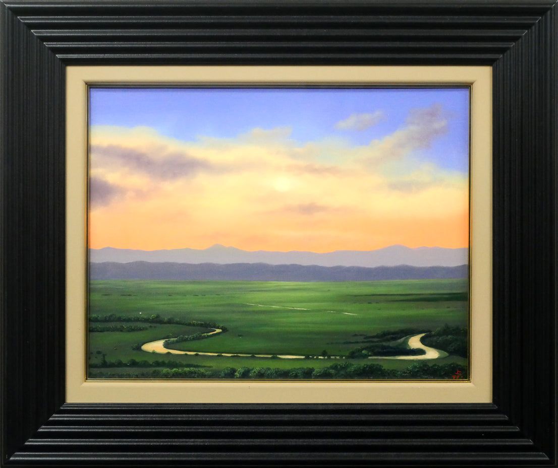 上代 誠「湿原（釧路）」油絵・F6号 「一枚の繪」人気画家 百貨店個展