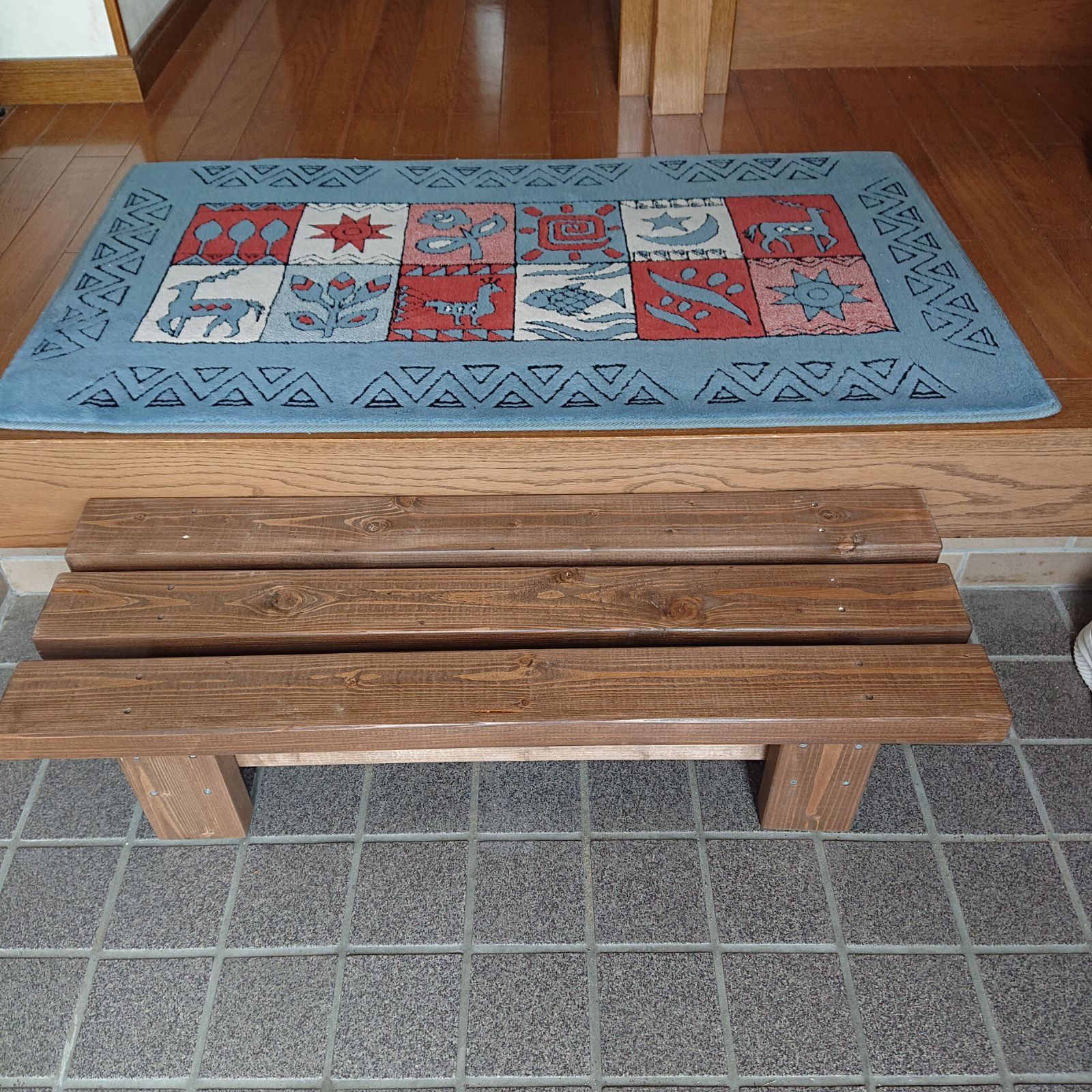 ベンチ アンティーク調 木製 87cm高さ18cmタイプ 丈夫 踏み台 椅子