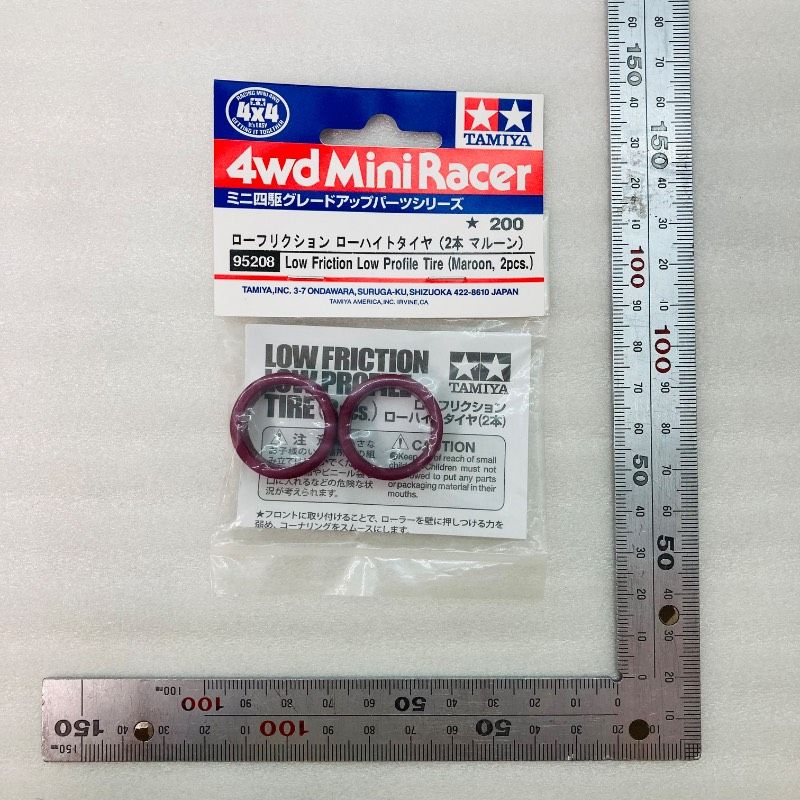 未開封】TAMIYA ローフリクション ローハイトタイヤ (2本 マルーン