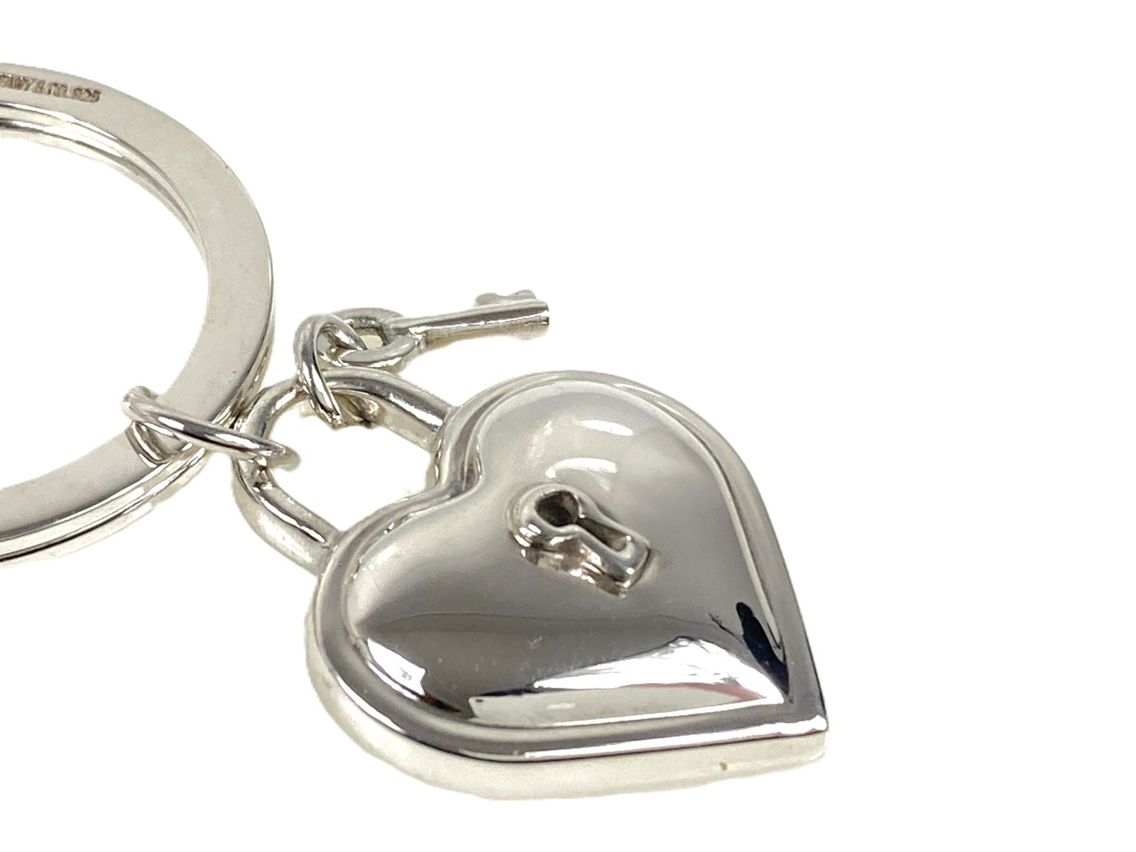 美品 ティファニー TIFFANY ハートロック キーリング キーホルダー