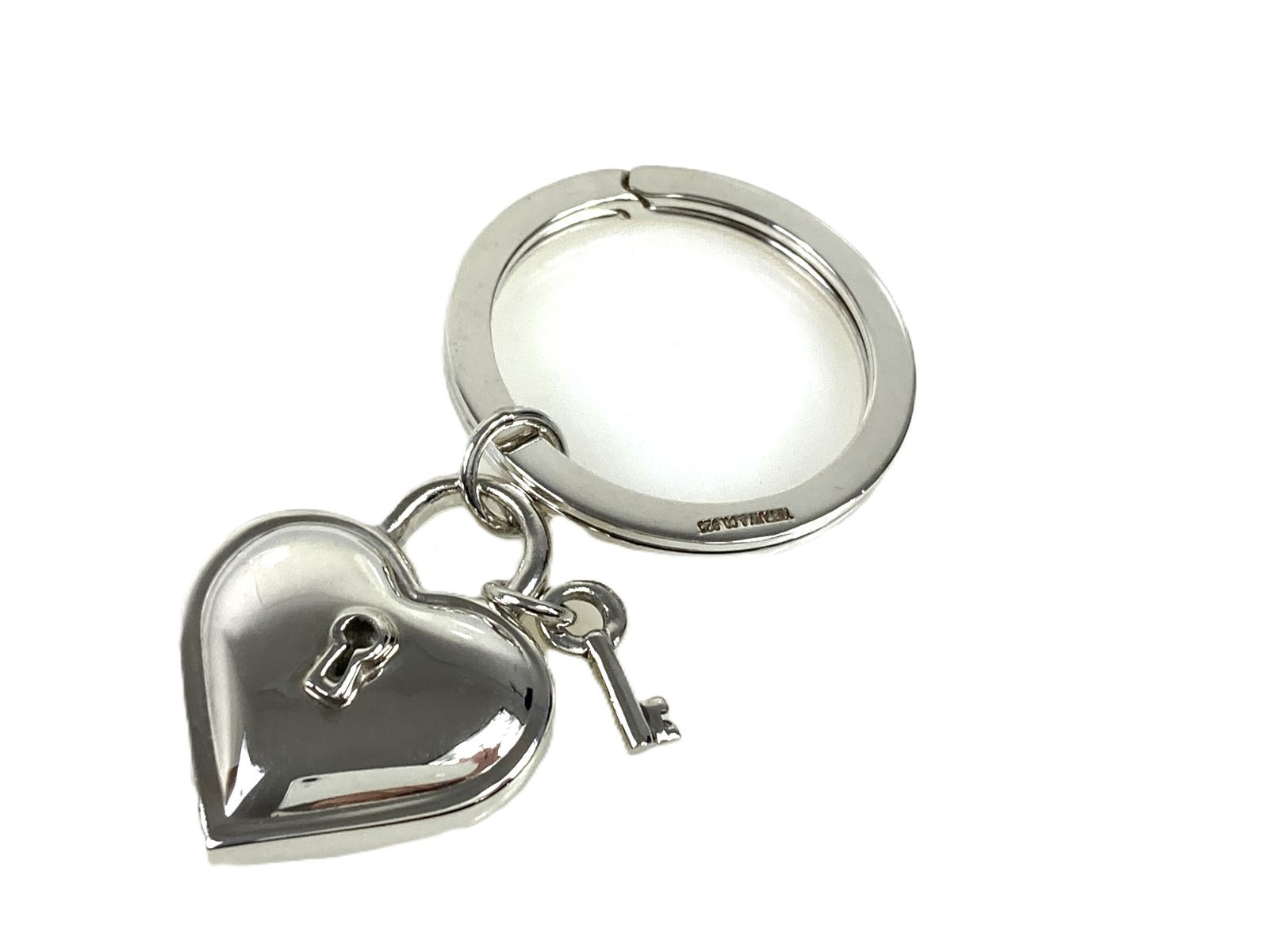 美品 ティファニー TIFFANY ハートロック キーリング キーホルダー