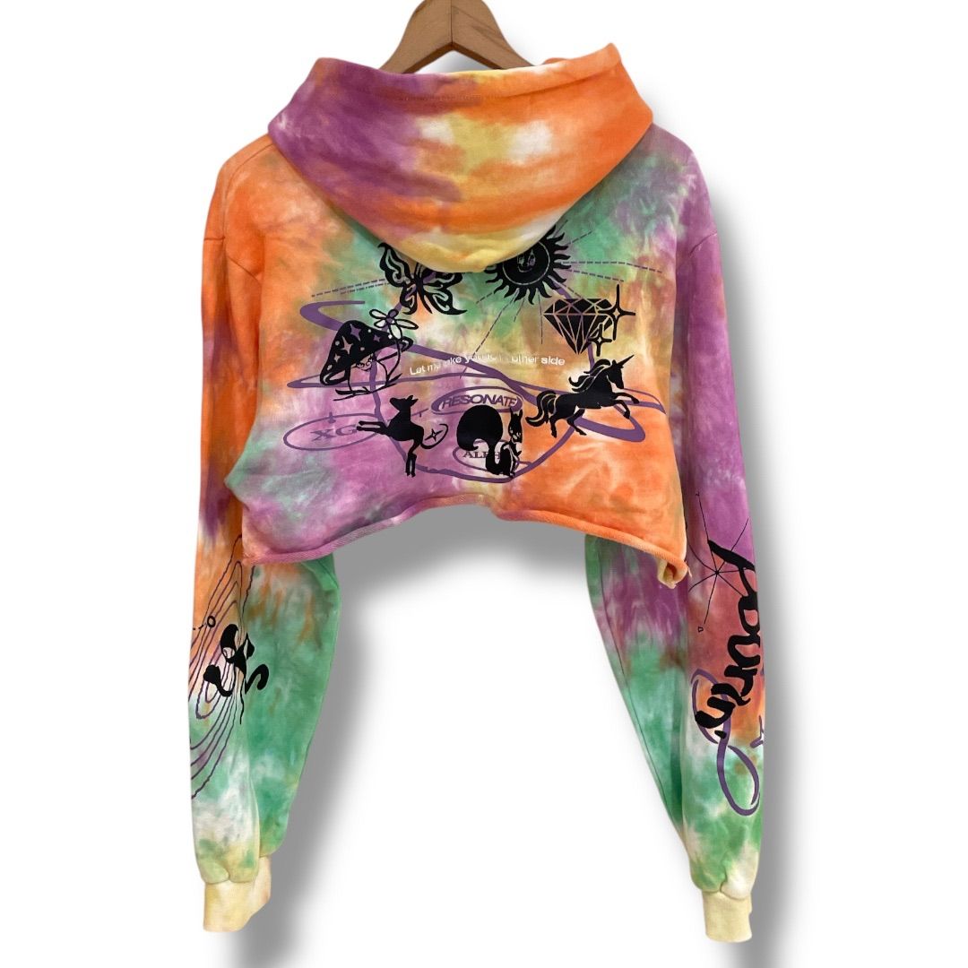 XG PRODUCTS 3 エックスジー Tie-Dye Cropped Hoodie フーディー
